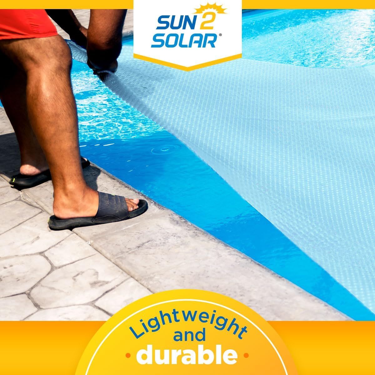 Sun2Solar Clear 10 ft x 10 ft Square Solar Cover | 1200 Series | Heat Retaining Blanket for Inground & Above Ground Swimming Pools & Spas | Sun's Natural Energy Heats Pool | Bubble Heating Blankets
