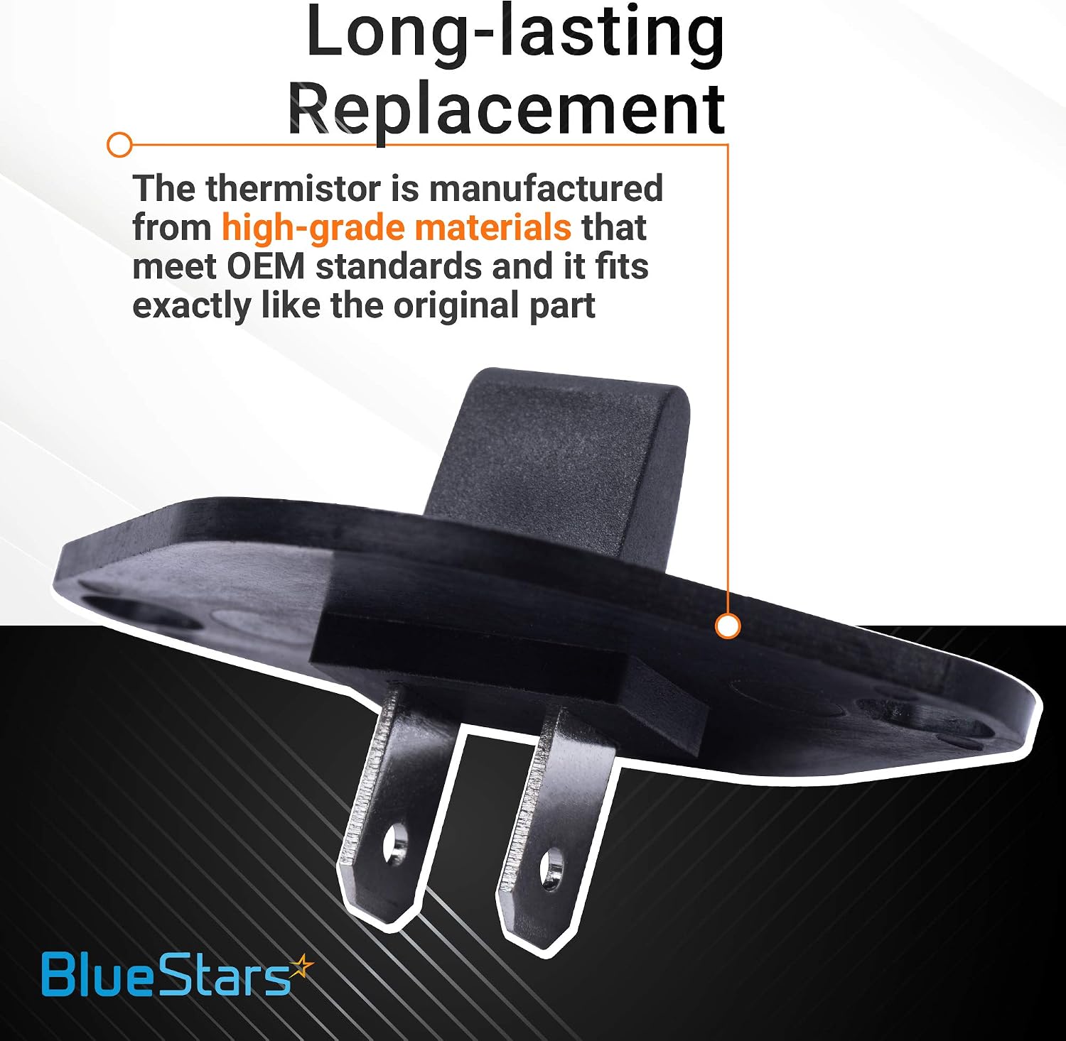134587700 Dryer Control Thermistor Replacement Part by BlueStars - 10K Ohms of Resistance - Exact Fit for Frigidaire & Kenmore Dryers - Replaces 1156925 134216500 AP3866842 PS1149368