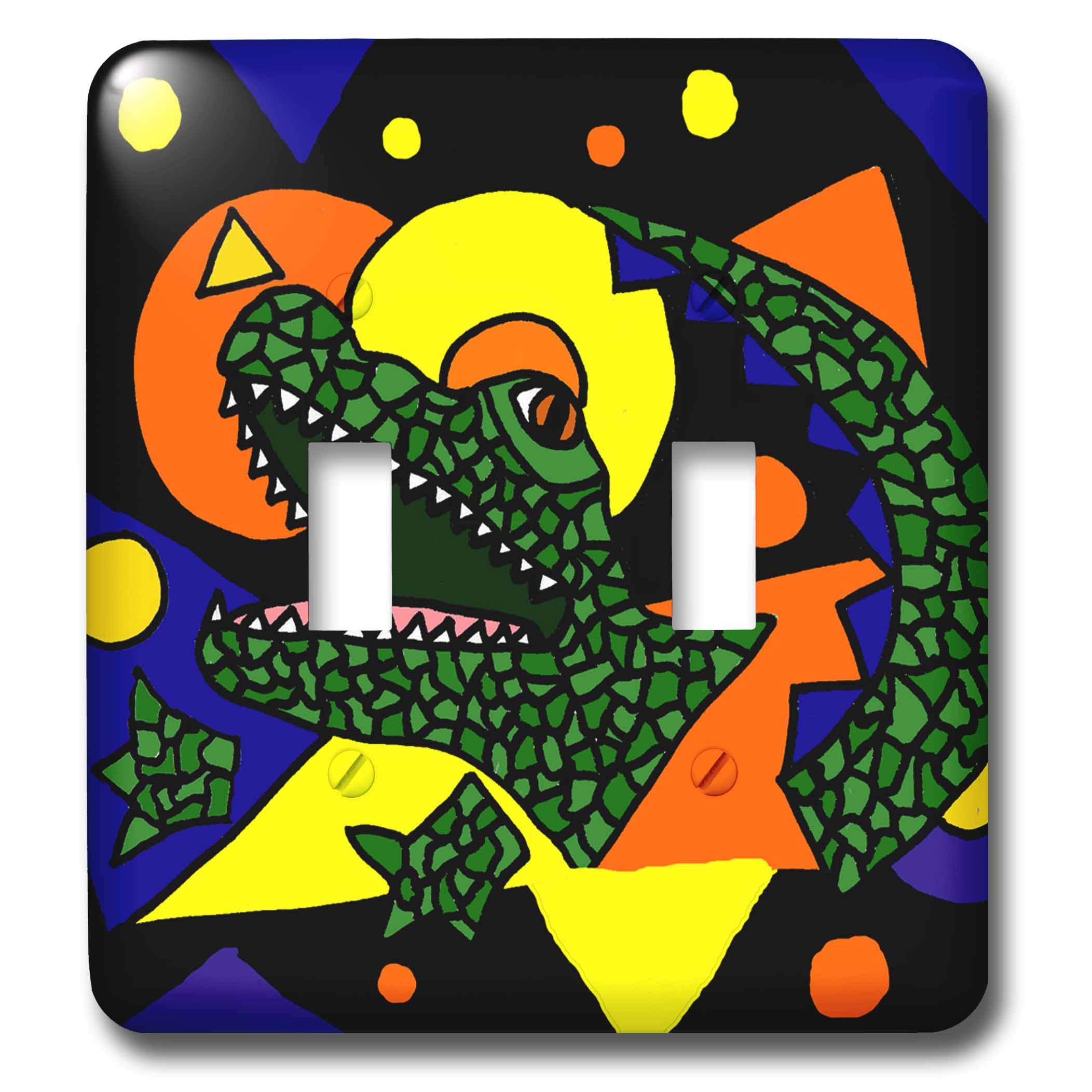 Art abstrait alligator sur interrupteur à bascule double 3dRose de qualité supérieure