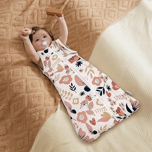 Miniatura 3 de HOUSABY - Manta de algodón para bebé, saco de dormir de algodón para verano, 1 saco de dormir unisex para niños pequeños, 0.5 TOG con cremallera de