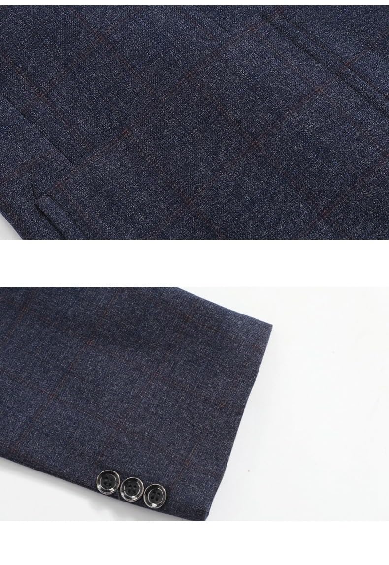 Chaqueta De Tweed para Hombre Estilo Casual De Negocios Blazer De Tweed A Cuadros Chaqueta De Traje De Mezcla De Lana Abrigo Deportivo Casual Elegante Blazer De Solapa con Muesca De 2 Botones Abrigo