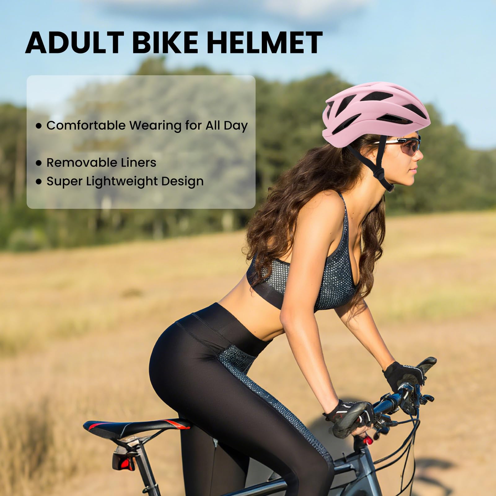 BuyWeek Casque de vélo pour Adultes Hommes et Femmes avec Deux doublures intérieures Amovibles Protection de la tête pour Le Cyclisme, Le Skateboard