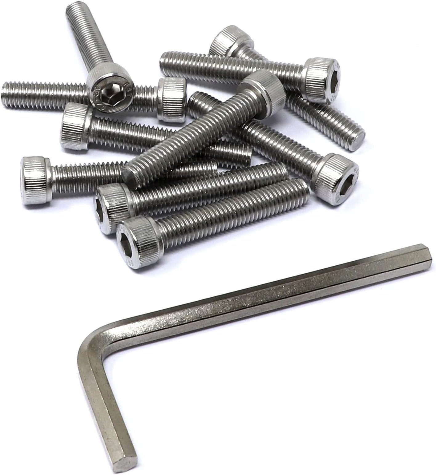 iexcell 10 Pcs M8 x 45mm Thread Pitch 1.25 mm Stainless Steel 304 Hex Socket Head Cap Screws Bolts Kit