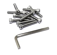 Vista 209 de iexcell 25 piezas M4 x 60/65/70/75/3.150 in paso de rosca 0.028 in acero inoxidable 304 cabeza hexagonal Tornillos Tornillos surtido Kit