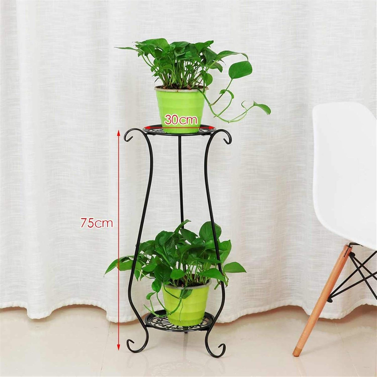 Wrought Iron Potted Stander Flower Fleshy Green Plant Pot Rack Stand Bracket Round Hand Make Home Decor Rack