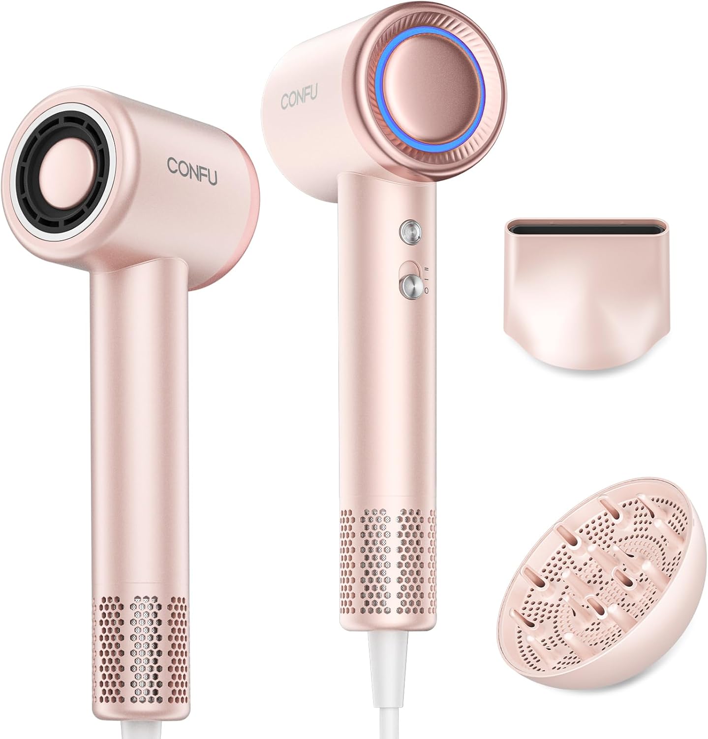 Hair Dryer with Diffuser, CONFU Hair Dryers for Women, Diffuser Hair Dryer High Speed Professional Ionic Blow Dryer for Fast Drying, Hair for Curly Hair for Home Travel