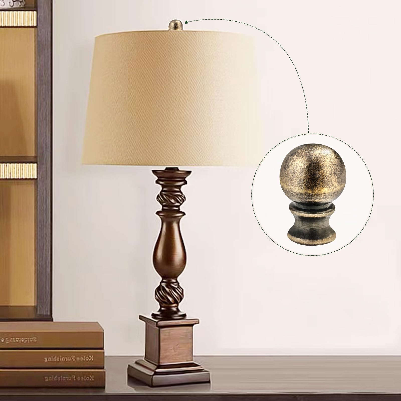 Ball Lamp Finial Cap Knob for Lamp Shade Top,Solid Lamp Finial
