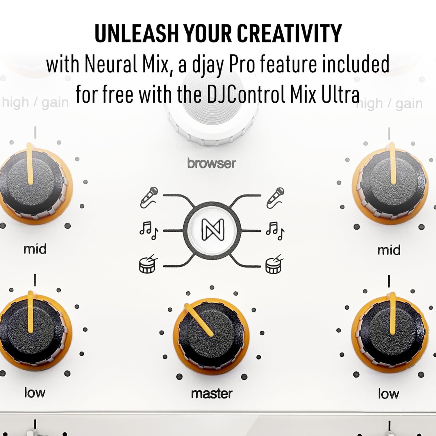 Hercules DJControl Mix Ultra mobiler DJ-Controller mit keepdrum Laptopständer