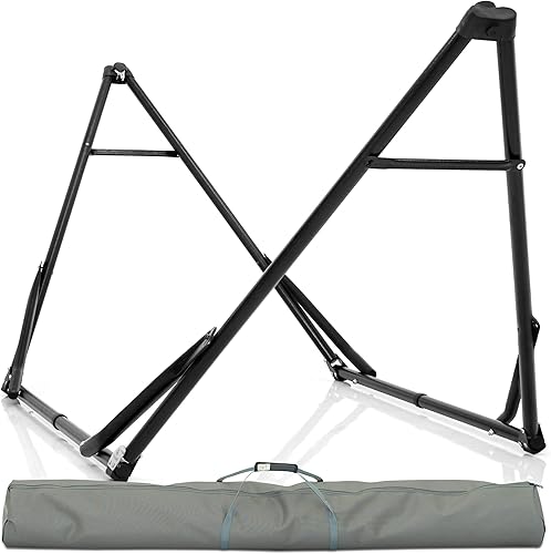 Miniatura 21 de Soporte de hamaca Tranquillo Uniki con garantía de 3 años, hamaca plegable instantánea de 30s con soporte, hamaca de camping con capacidad de 550