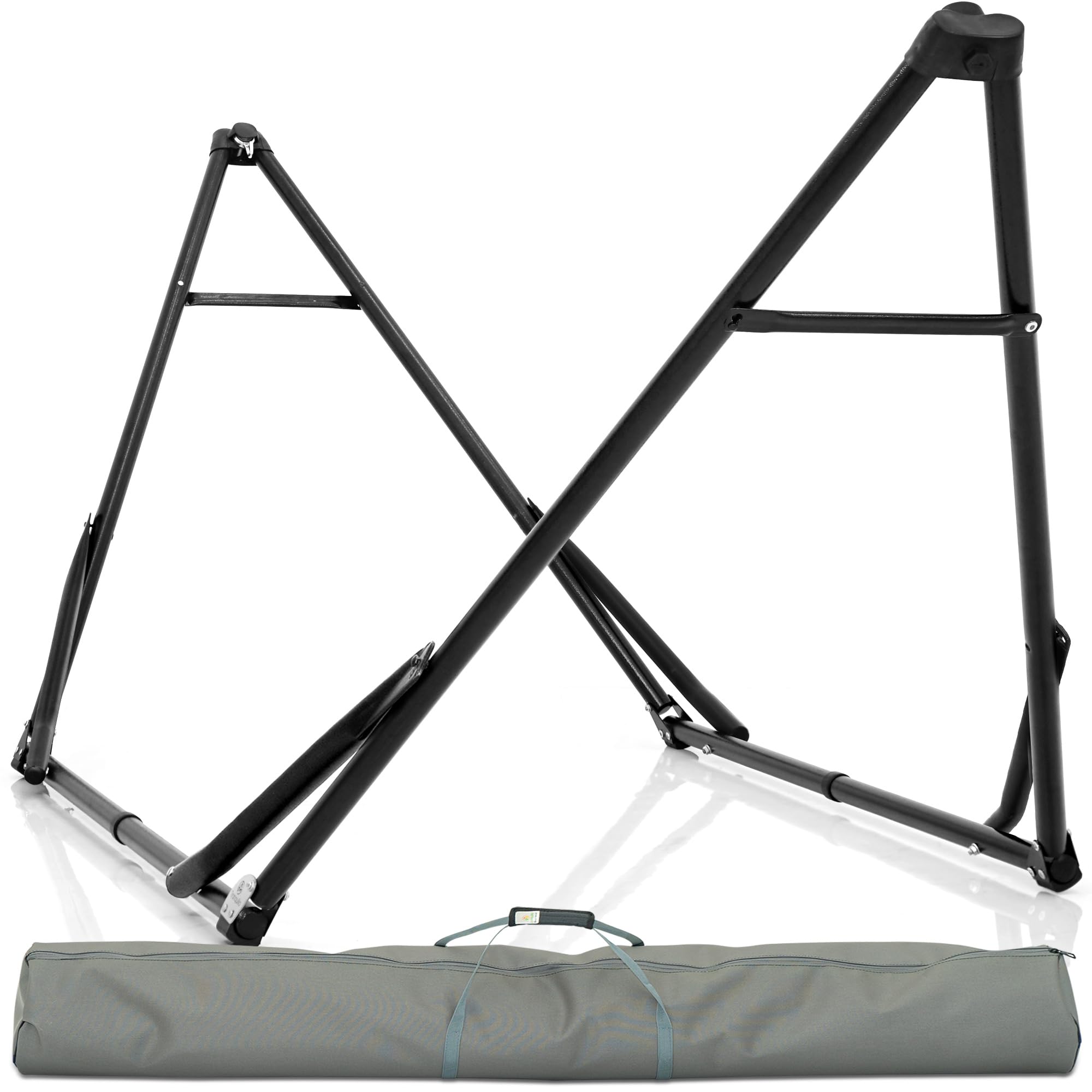 Tranquillo Unity Hammock Stand, 800 lbs Capacity Steel Double Hammock Stand for 2 Persons, Premium Pre-Assembled Stand for Indoor Outdoor, Frame Black