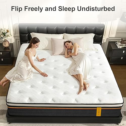 Miniatura 5 de Colchón híbrido King de 12 pulgadas, tamaño King, firmeza media, prueba de 100 noches, certificado CertiPUR-US, soporte zonificado, alivio de