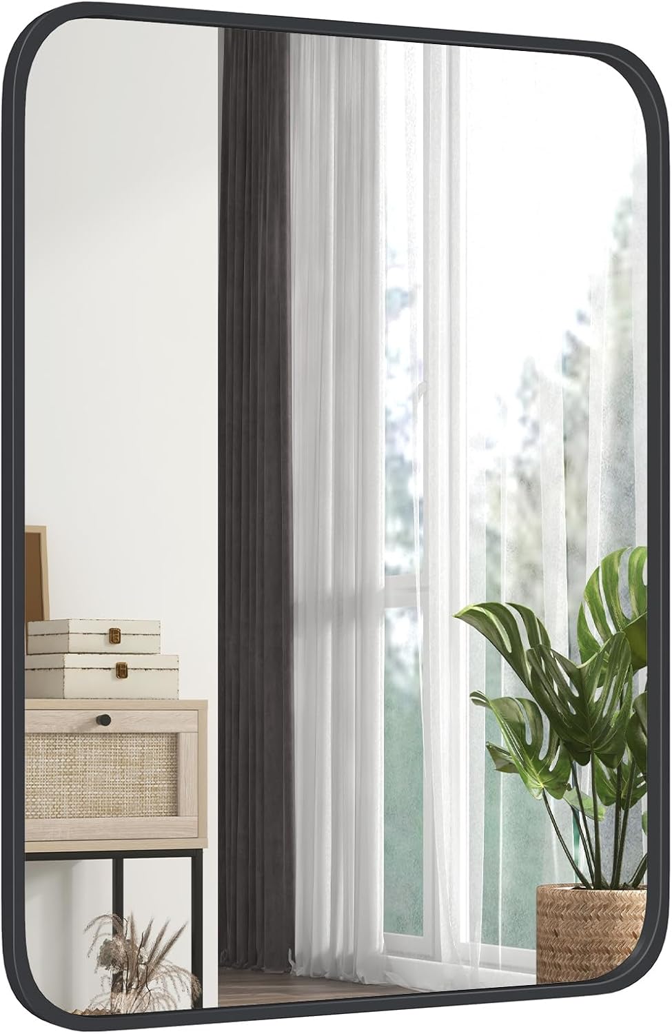 Tangkula Rectangle Bathroom Mirror, 24 x 32 Inch Metal