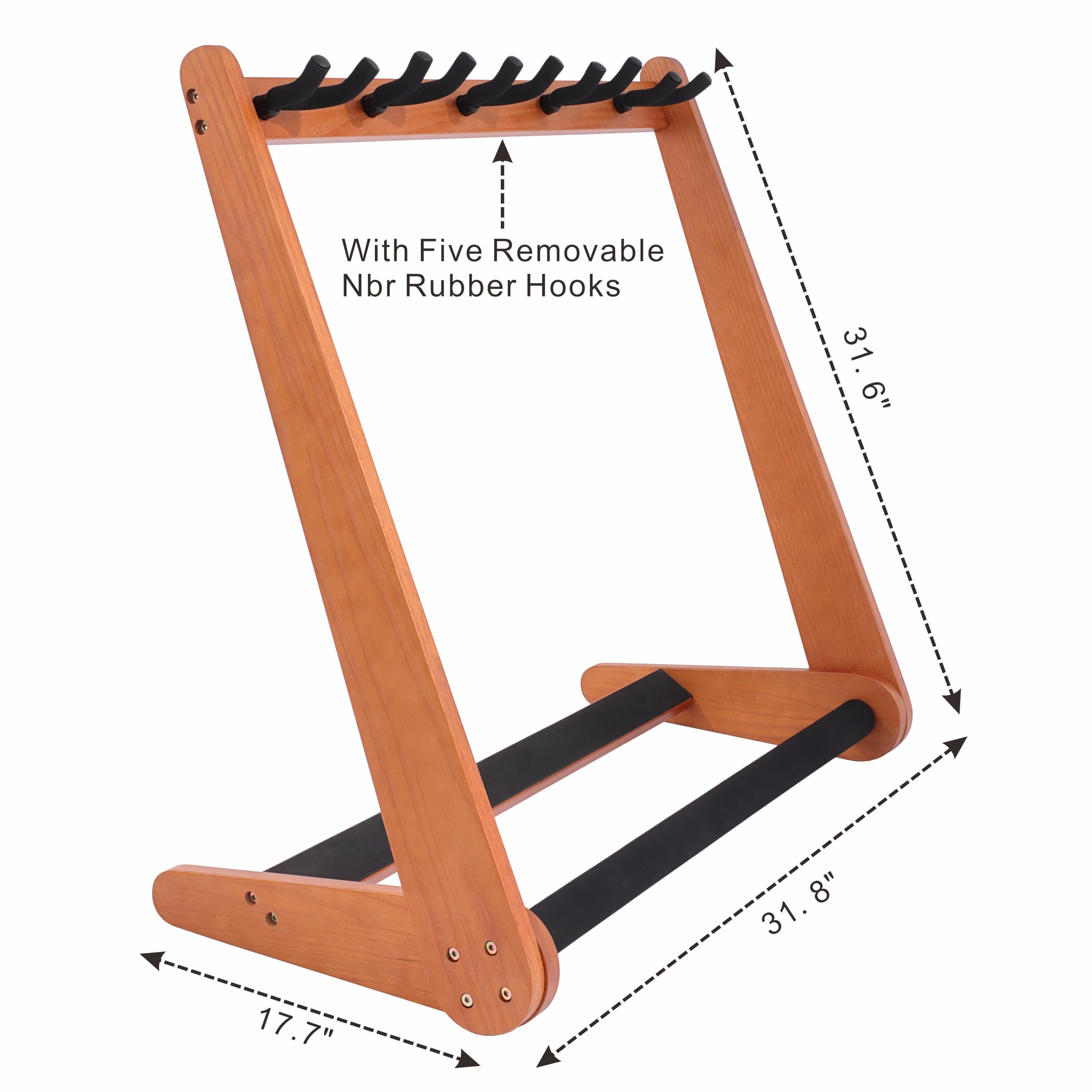 Nefelibata Soporte multiusos para guitarra, 5 soportes de madera para guitarras y estuches, guitarras eléctricas, acústicas, bajos, violonchelos, ceniza alemana (marrón amarillento)
