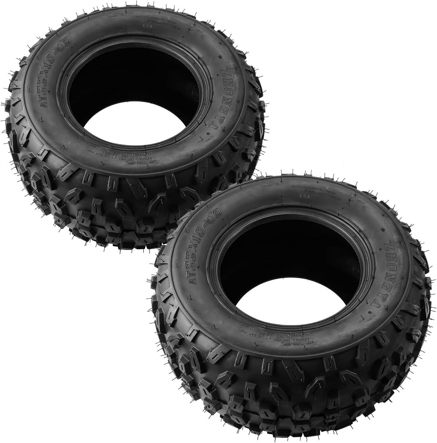 Torchbeam 22x10-10 ATV All Terrain Tires, 4Ply Bias UTV Mud Tires for Quad, UTV and Side by Side Hybrid Tread for Dirt, Snow and Trail Riding 2pack Z-183