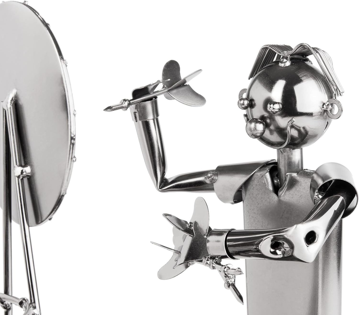 BRUBAKER Beer Bottle Holder Darts Championship Metal Sculpture Bottle