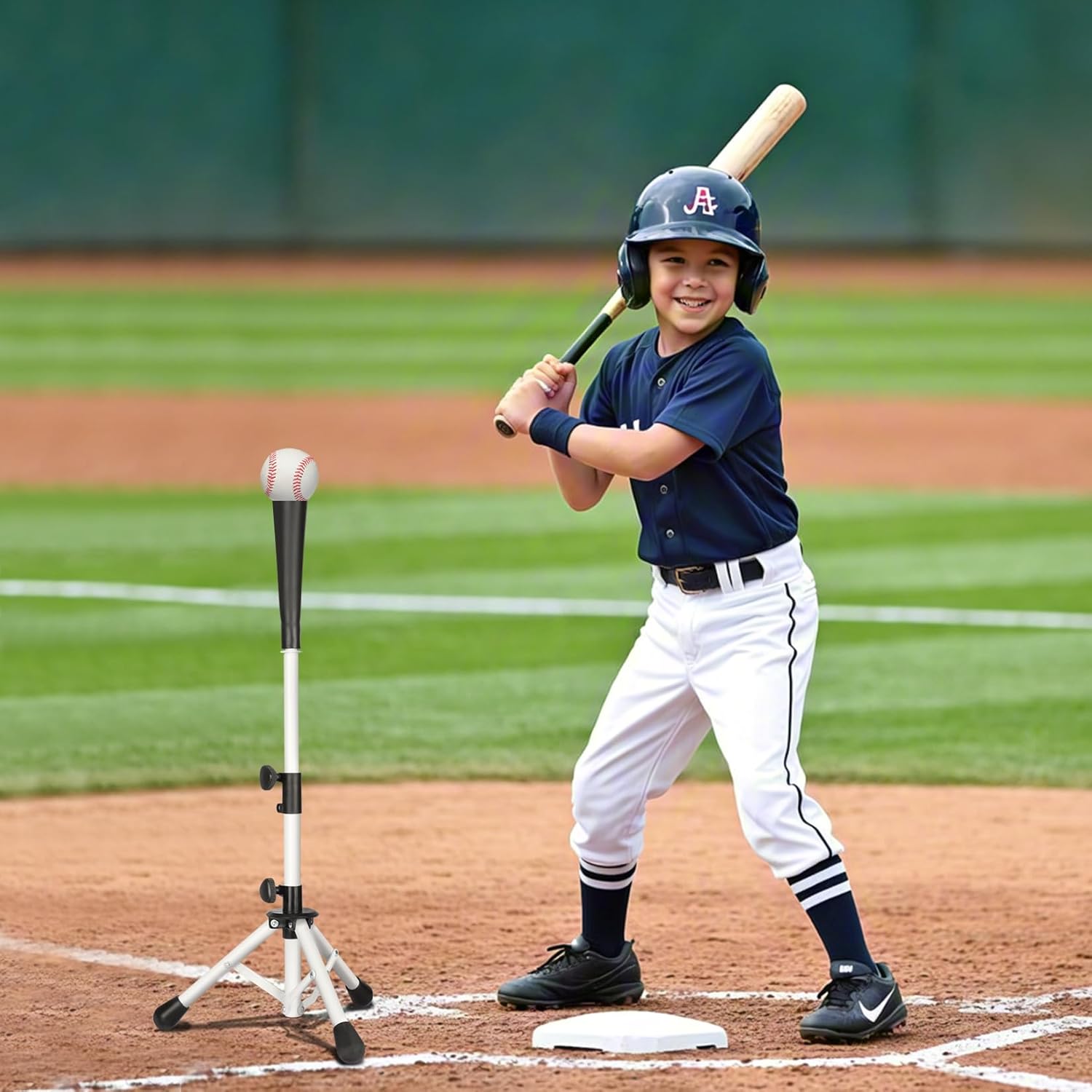 Baseball Tee Batting Tee Softball Tee Portable Travel Hitting Tee,Easy Adjustable Height,Stable Tripod Stand