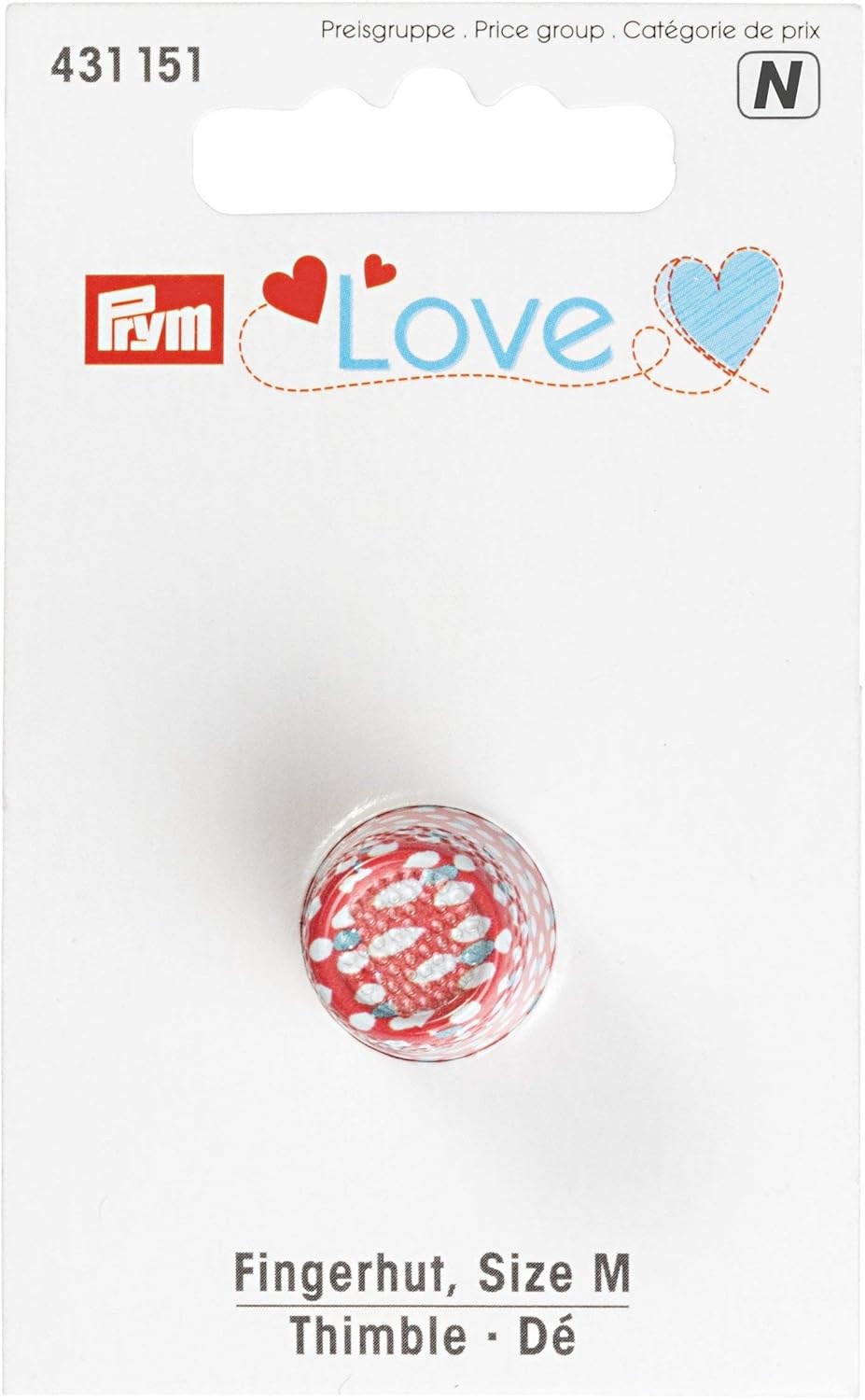 PrymLove Medium Metal Painted Thimble by Prym Love (1pc), Multi-Colour, 9.5 x 6 x 2.5 cm