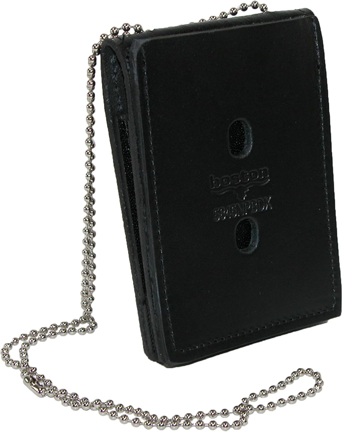 Boston Leather Leather Deluxe ID and Badge Holder Wallet, Black