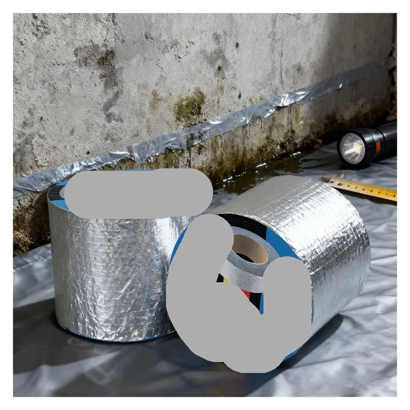 Taśma naprawcza namiotu z membraną folii butylowo-aluminiowej | Naprawa nieszczelności dachu markizy namiotowej w wielu rozmiarach: samoprzylepna folia aluminiowa butylowa