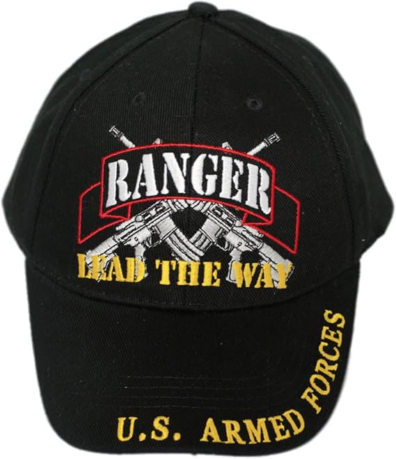 Army Rangers Lead The Way Black Hat Cap 