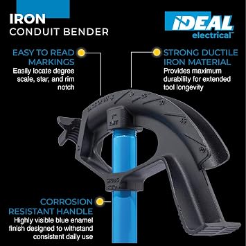 IDEAL Electrical Ductile Iron Conduit Bender with Handle, 1 in. EMT Bender