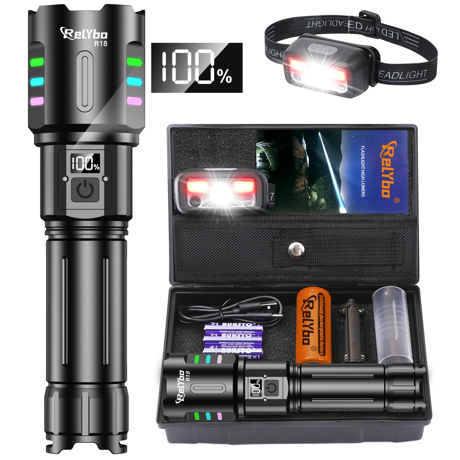 Torches LED Super Bright Rechargeable, Led Torch Rechargeable 1000000 Lumens, Flashlight Torches Battery Powered XHQ99.2, Powerful Torch Flash Light for Dog Walking Hiking Camping EmergencyClimeCo Certified