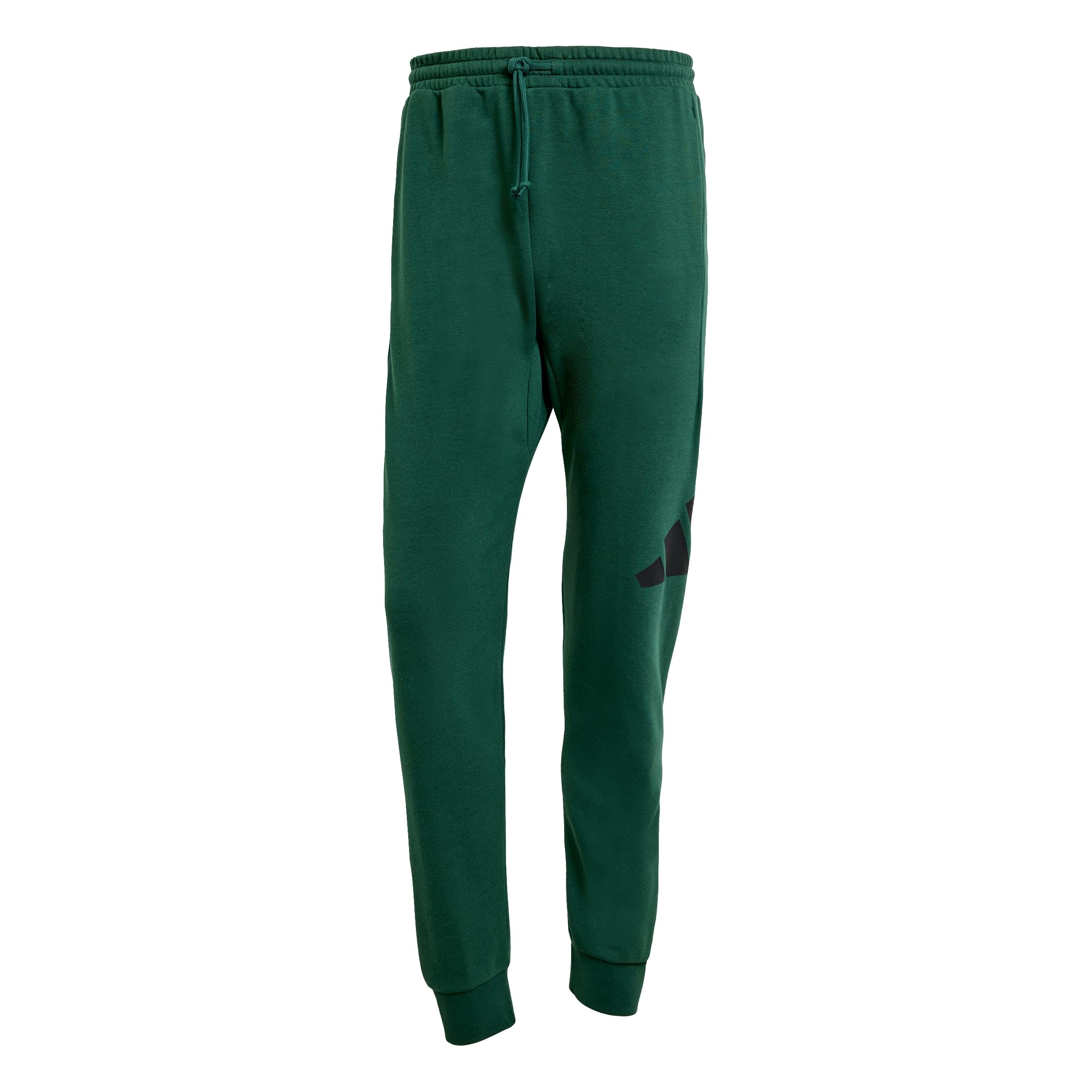 adidas Men's Essentials Big Logo French Terry Pant, Collegiate Green/Black, XL