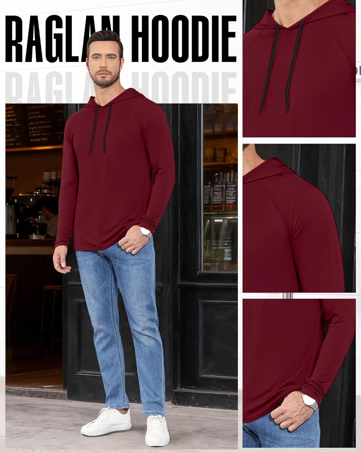 5 Pack Men's Big and Tall Hoodies Long Sleeve Lightweight Sweatshirt Workout Pullover Multipack - Image 5