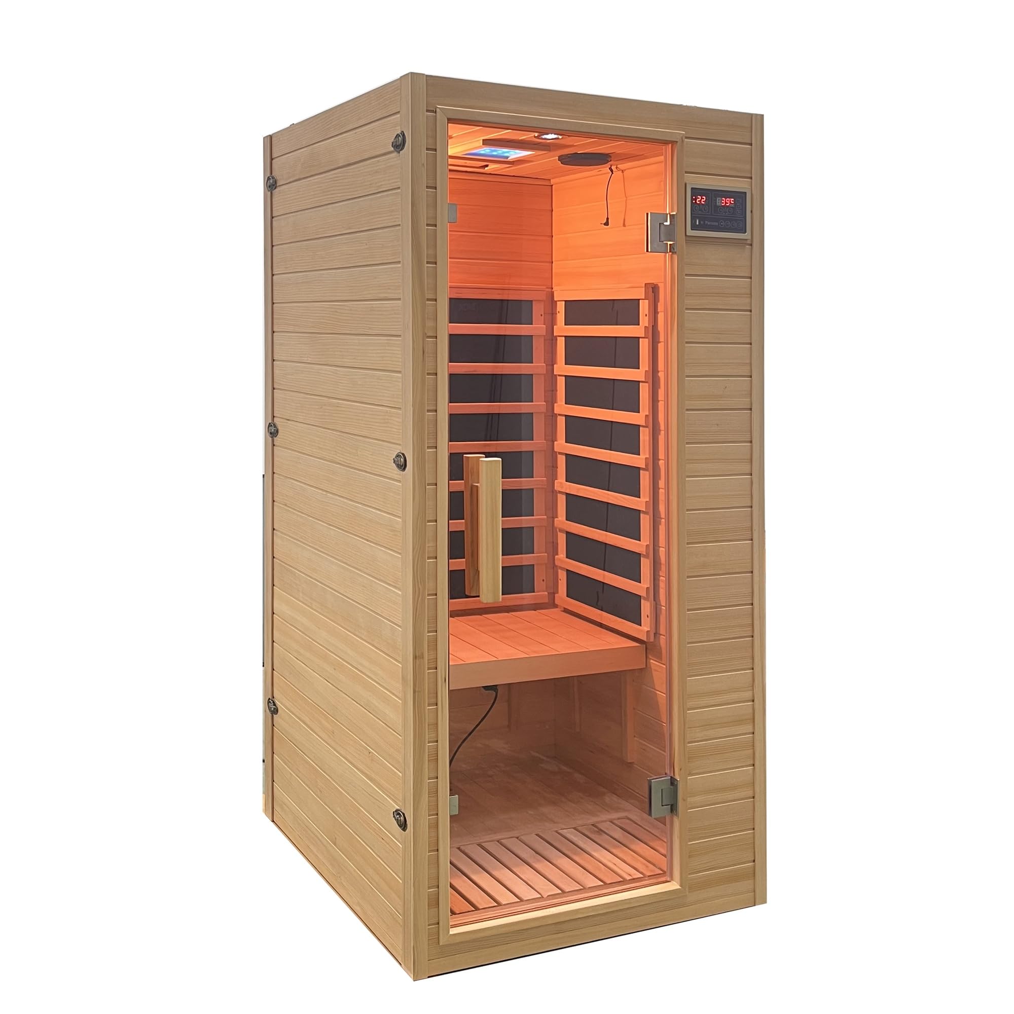 Helsinki Sauna infrarouge 90 x 90 cm H188 en bois de cèdre avec radio intégrée