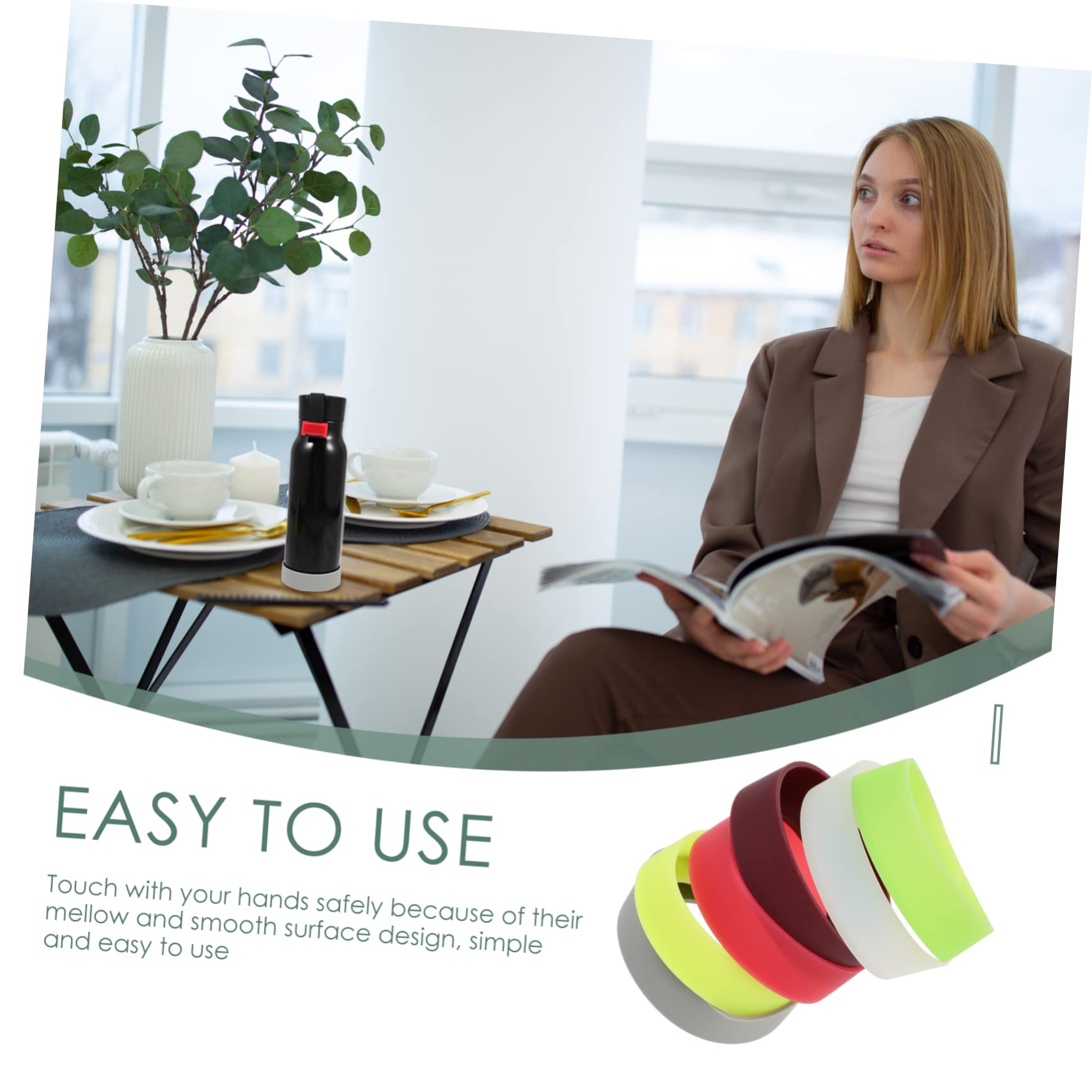 PRETYZOOM 48 Uds Funda De Silicona para Taza Funda para Taza para Bebidas Calientes Fundas para Botellas con Aislamiento Térmico Fundas Simples para Botellas Funda para Taza con