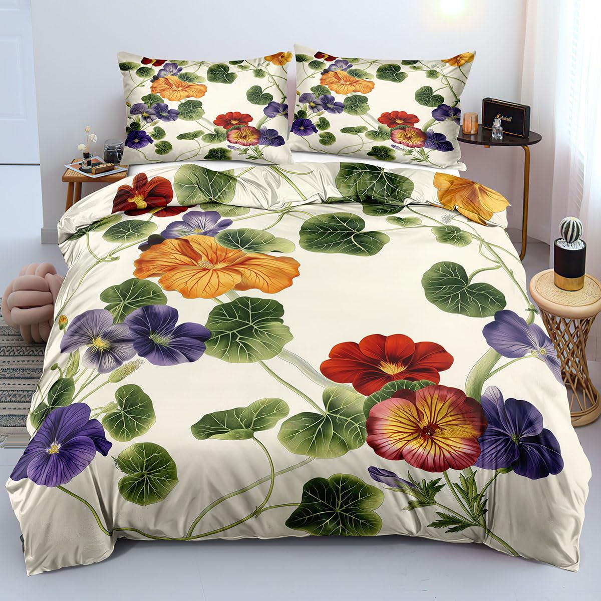 Housse de couette réversible 200x200 avec fermeture éclair pour un lit doux et facile à border