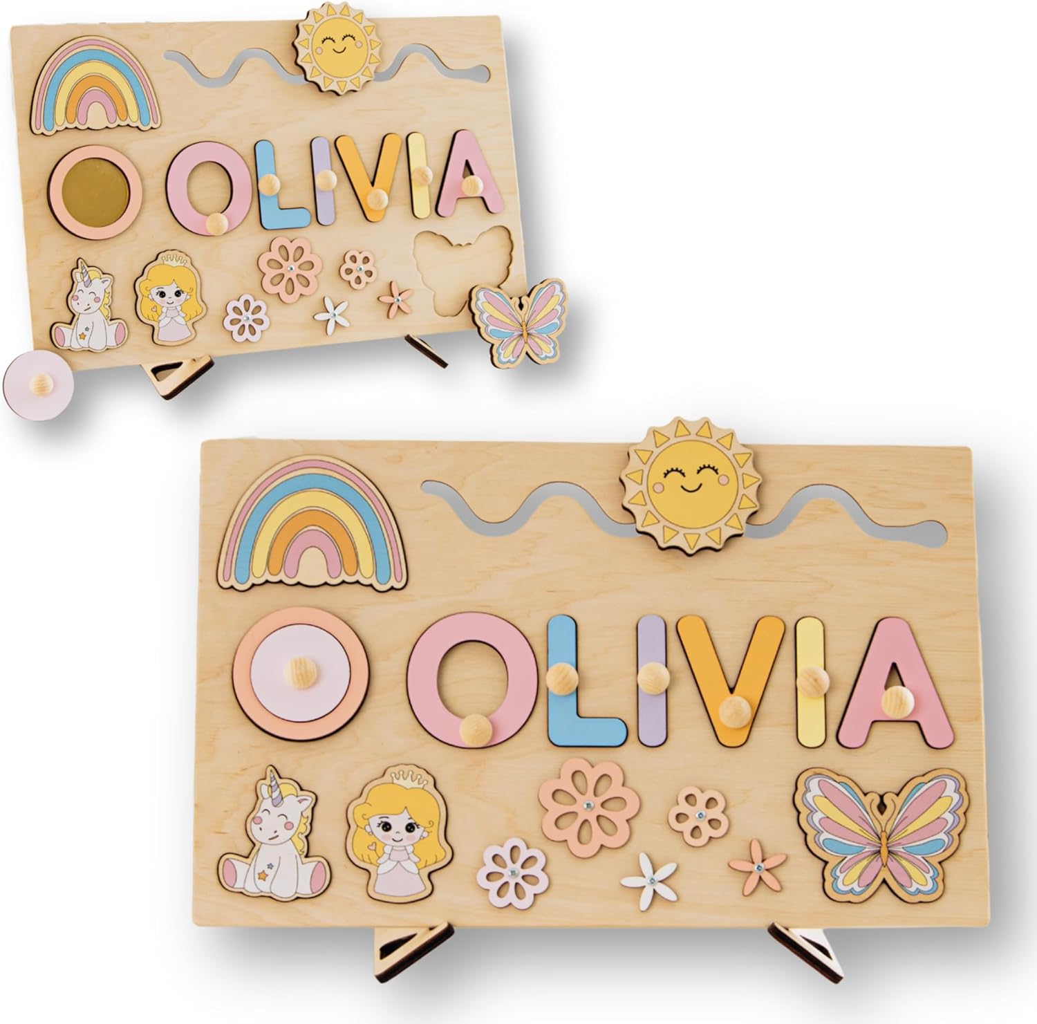 Montessori Personalized Busy Board, Custom Baby Boy Gift, 2 Years Old, Kids Name Puzzle, Toddler Wooden Motor Skills Toy, 1st Birthday Gift, Easter Present