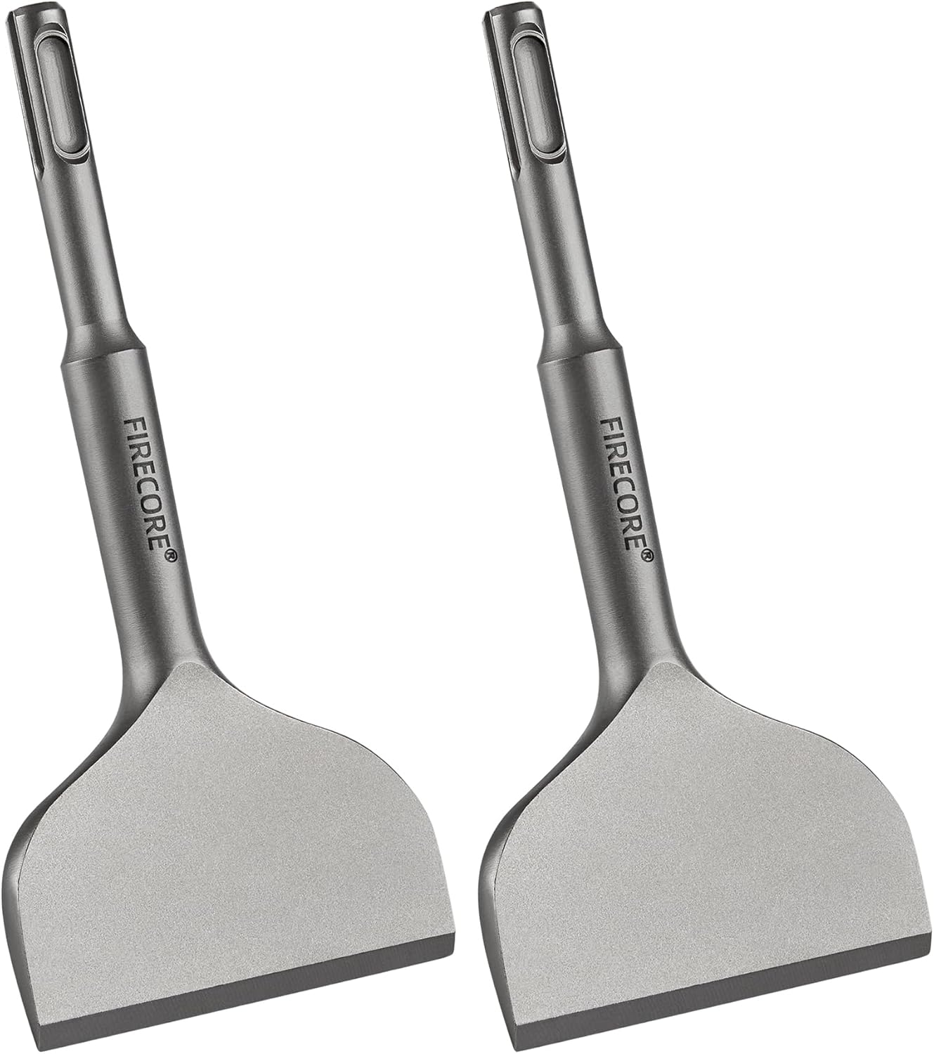 Firecore 2Pcs SDS Plus Chisel 3-In Wide Cranked Angled Bent Tile Removal Chisel Tool(3" X 6.5") FS18365