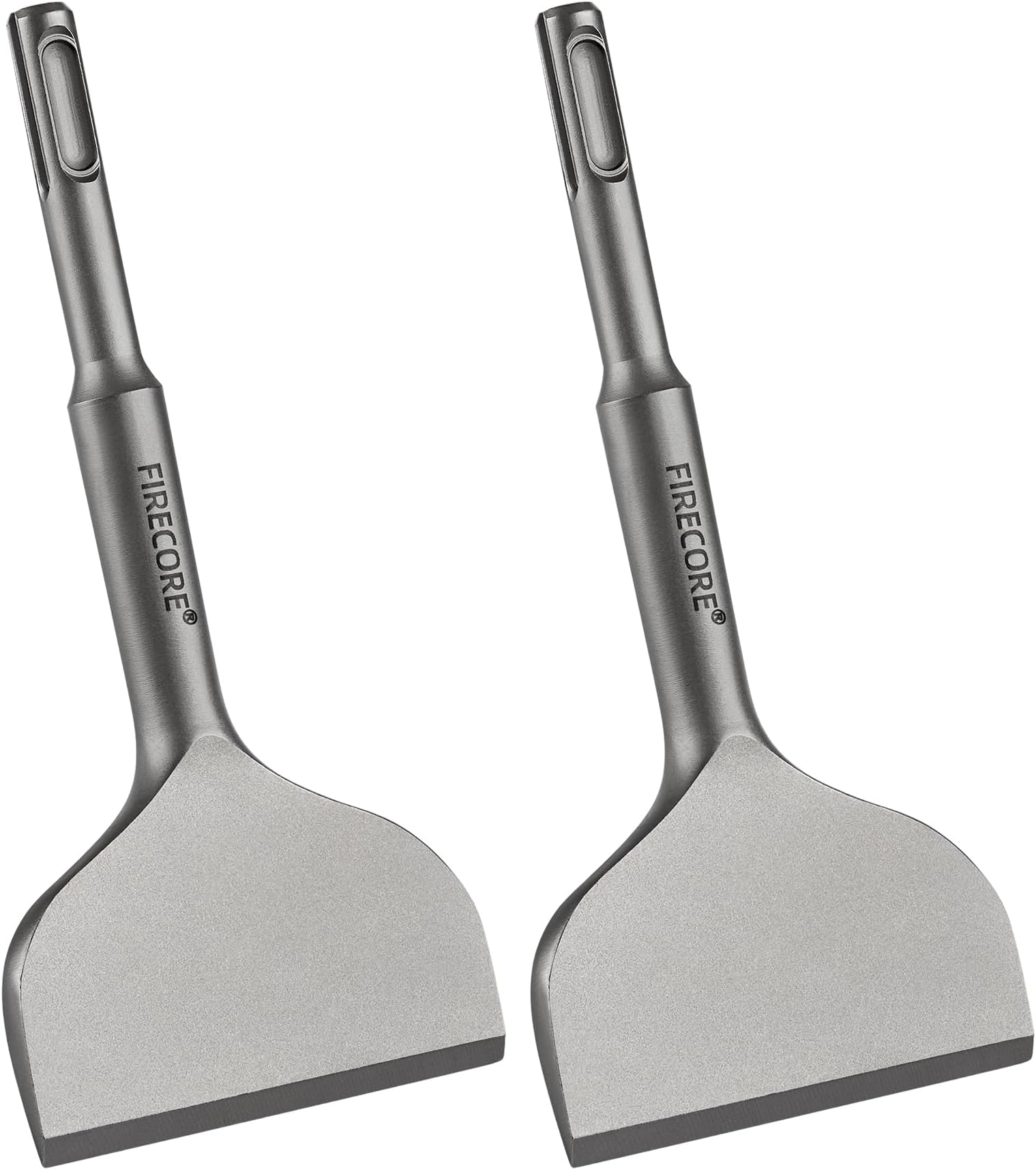 Firecore 2Pcs SDS Plus Chisel 3-In Wide Cranked Angled Bent Tile Removal Chisel Tool(3" X 6.5") FS18365