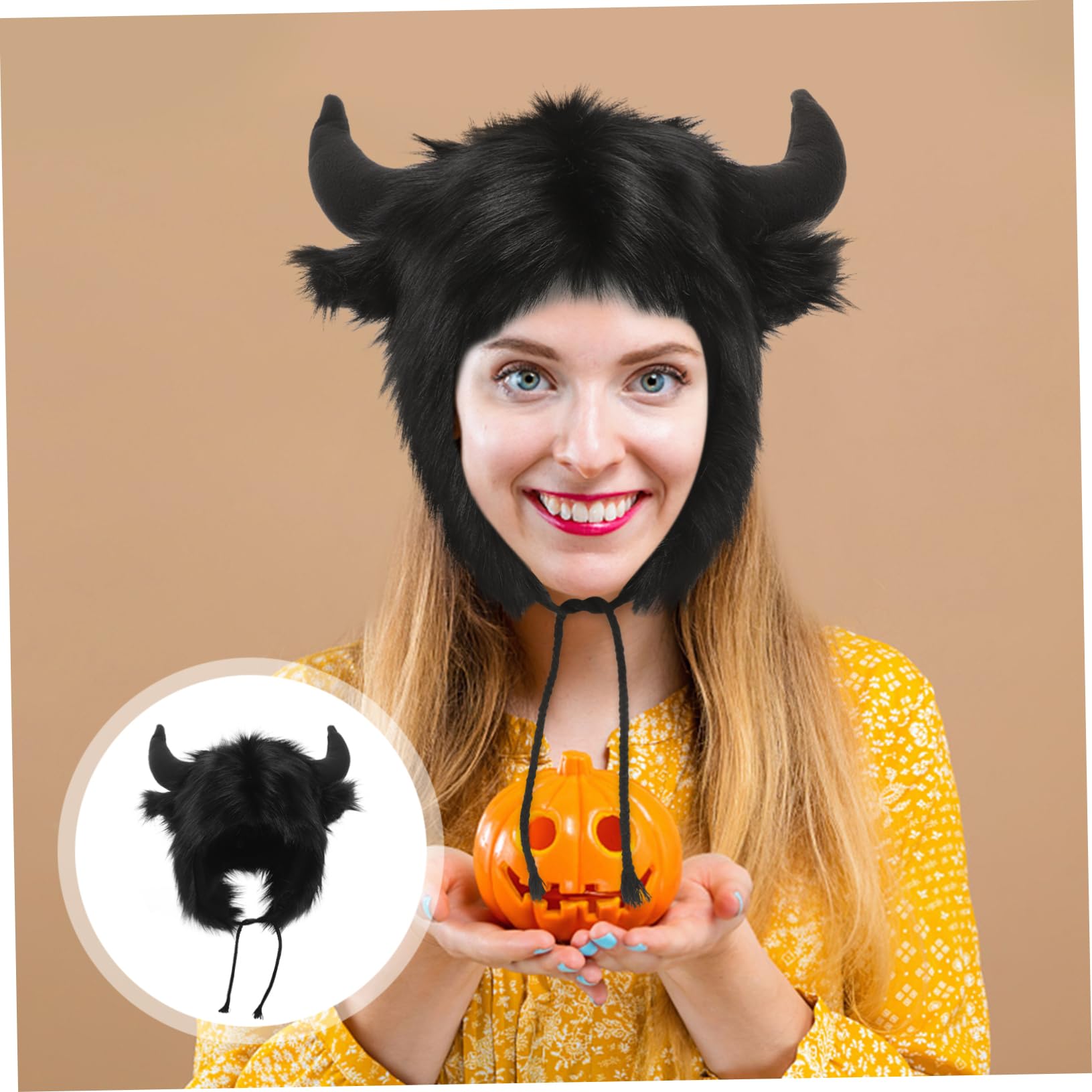 FOMIYES Tapa Del Oído De Bocina Fiesta Diadema Con Orejas De Animales Sombreros De Halloween Sombrero De Dibujos Animados Sombrero De Animales Disfraz Negro Poliéster
