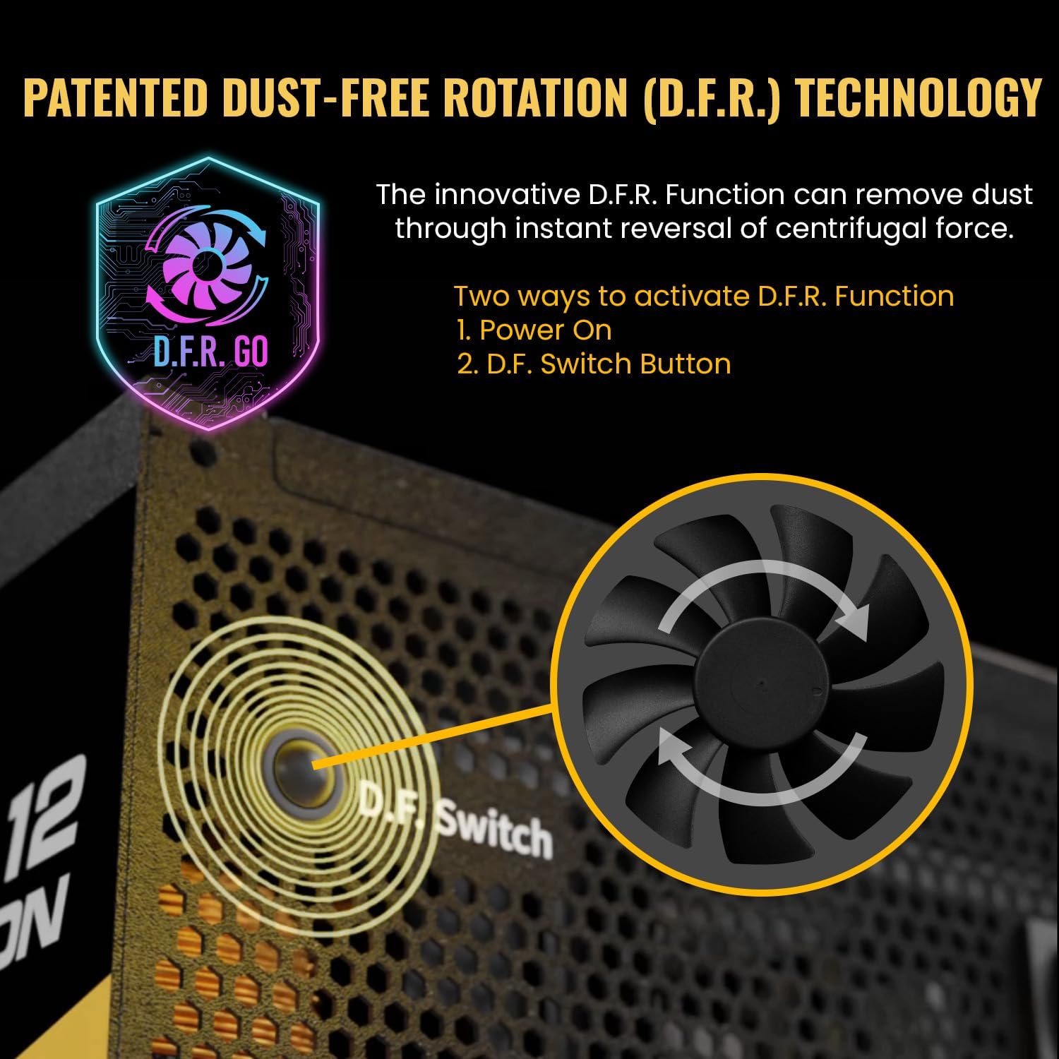 Fuente de alimentación ultracompacta ENERMAX Revolution D.F. 12 ATX3.1 PCI-e 5.1 750W 80Plus Gold (Totalmente Modular, 50% Semi-fanless, 12V-2×6); ETV750G, Negro 7