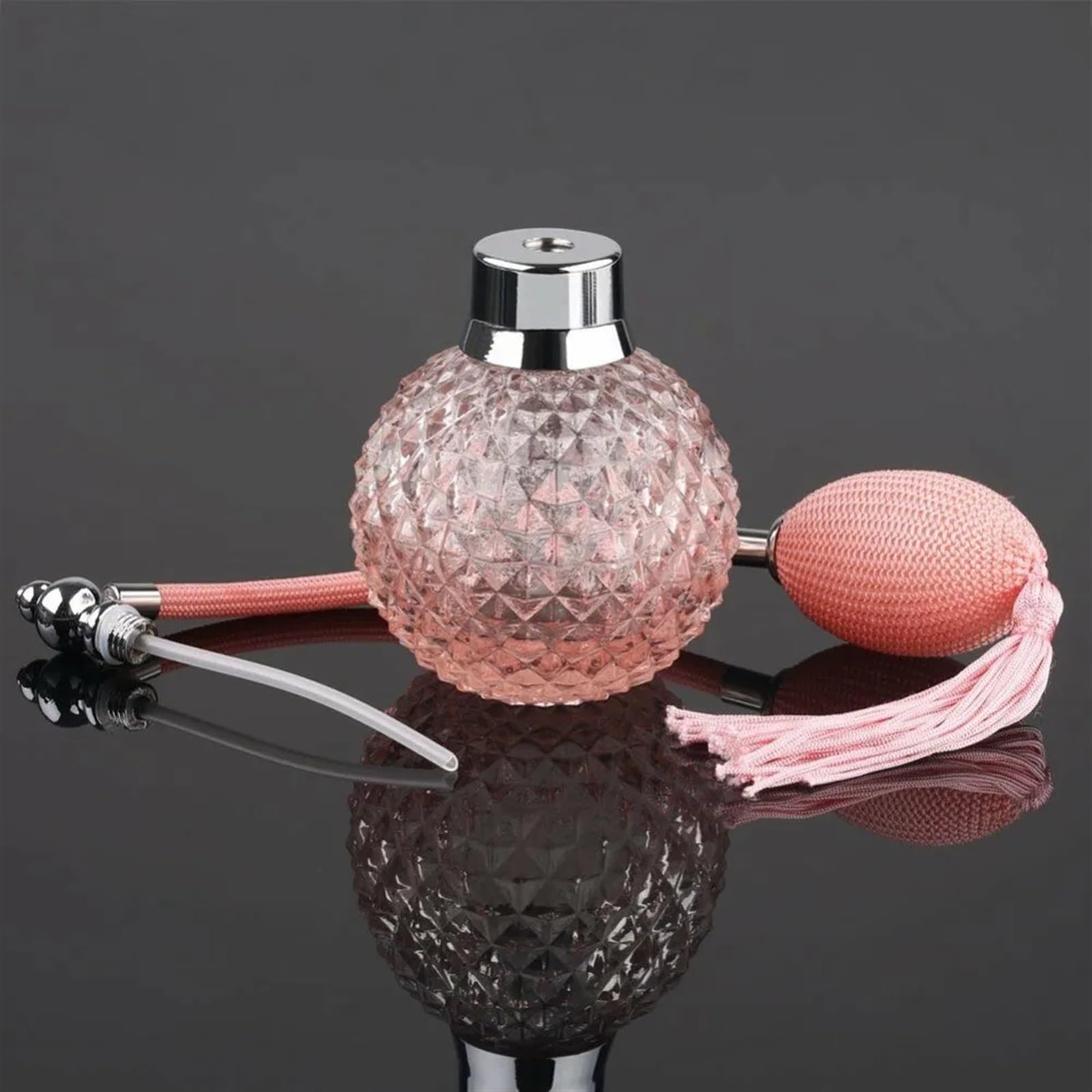 Bottiglia di profumo cristallo vintage da 100 ml Atomizzatore a spruzzo lungo Bottiglie vetro riutilizzabili con nappa Regalo donna for Per Viaggi E Vacanze(White)