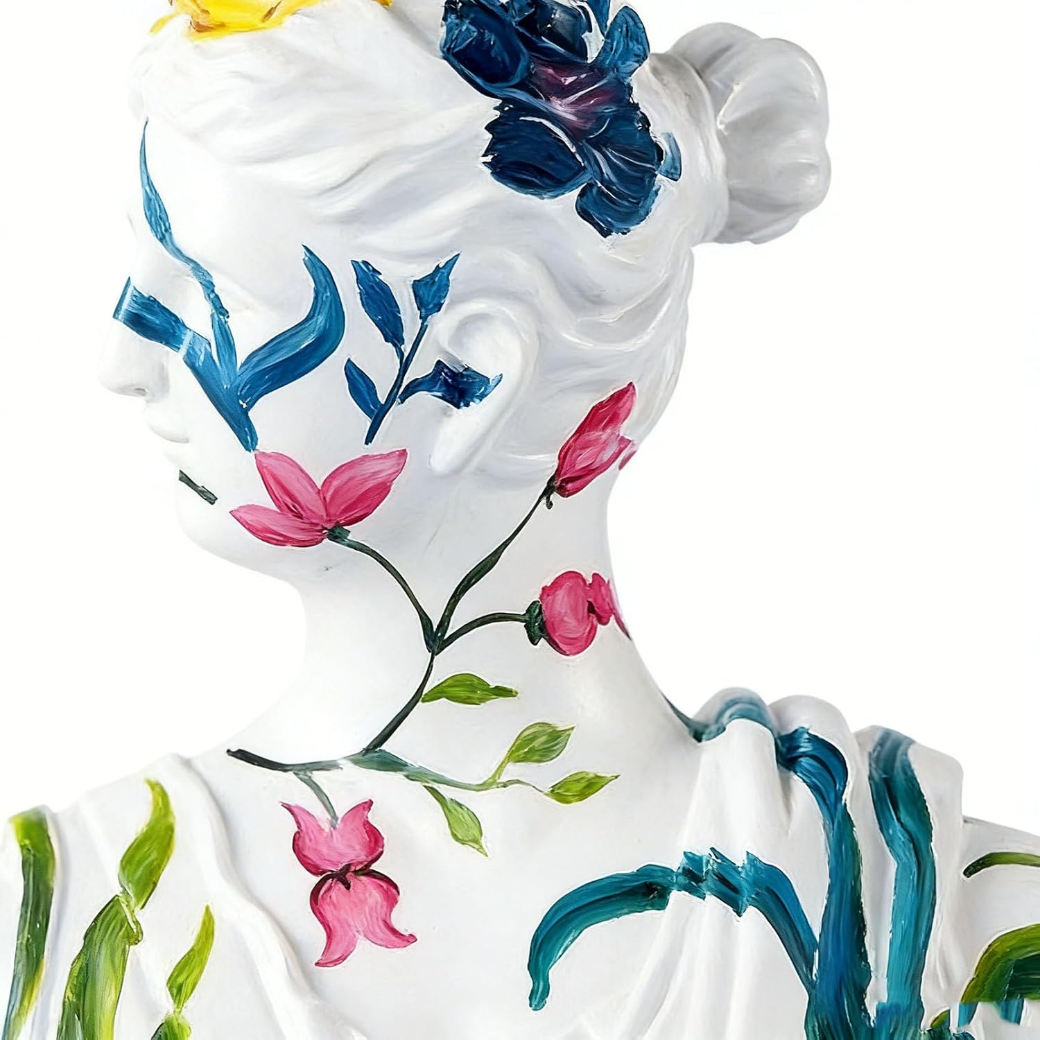 BK&MF Graffiti Art Resin Bust Statue, Large Sculpture with Colorful Drip Paint, Modern Classical Floor Decor Home Accent for Office, Entrance, Living Room,G,Small