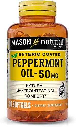 Mason Natural Aceite de menta de 50 mg entérica Comodidad gastrointestinal natural apoya un suplemento dietético calmante intestinal saludable 90