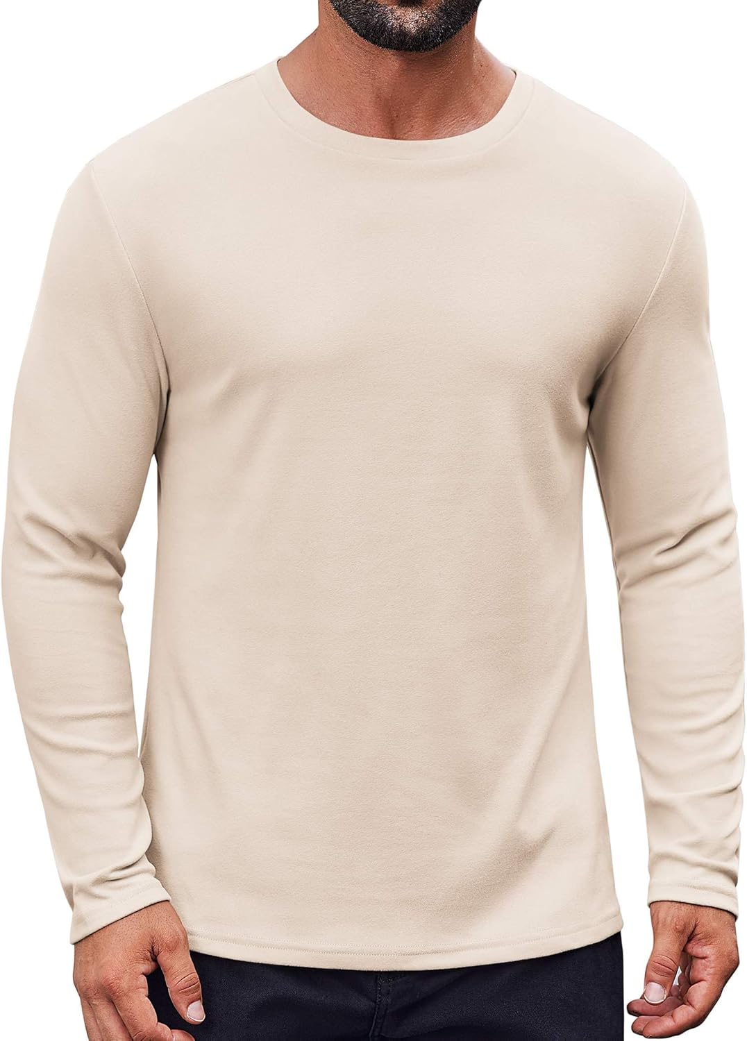 COOFANDY Thermal Shirts for Men Heavyweight Long Sleeve T Shirt Casual Basic Shirts Stretch Crew Neck Undershirts
