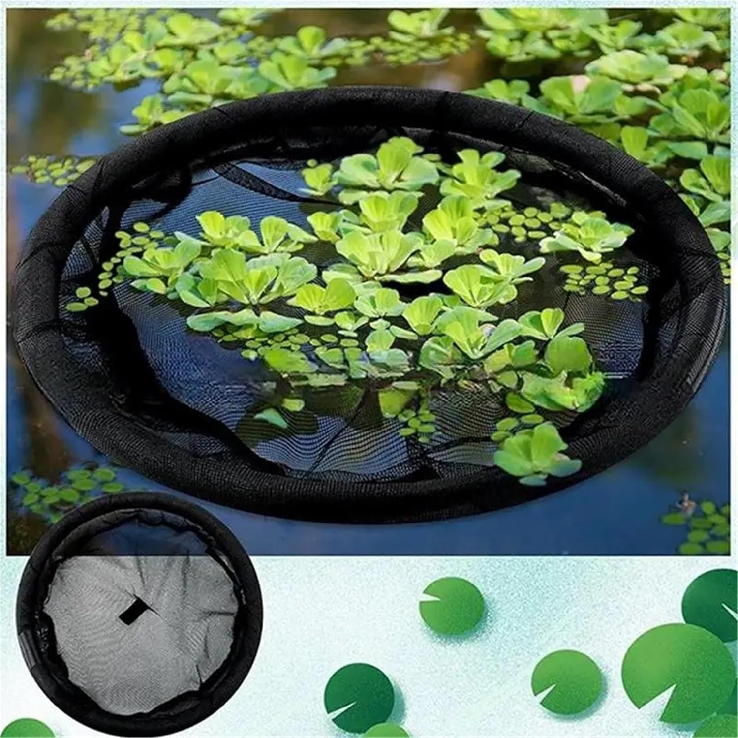 3pcs Floating Plant Barrier Island Protector Round Fish Tank Fence Pond Netting for Outdoor Duckweed Home Water