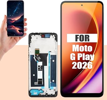 LCD For Motorola Moto G Play 2026 Screen Replacement For Moto G Play 2026 LCD Screen XT2615-1,XT2615-2,XT2615 Touch Display Digitizer Assembly Repair PartsBlack With Frame