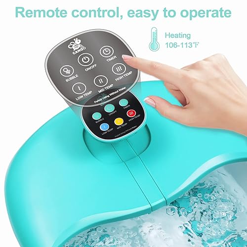 Miniatura 2 de Masajeador de baño de spa para pies con burbujas de calor y masaje de vibración y chorros aceite de árbol de té de 16 onzas con sal de Epsom cubo de