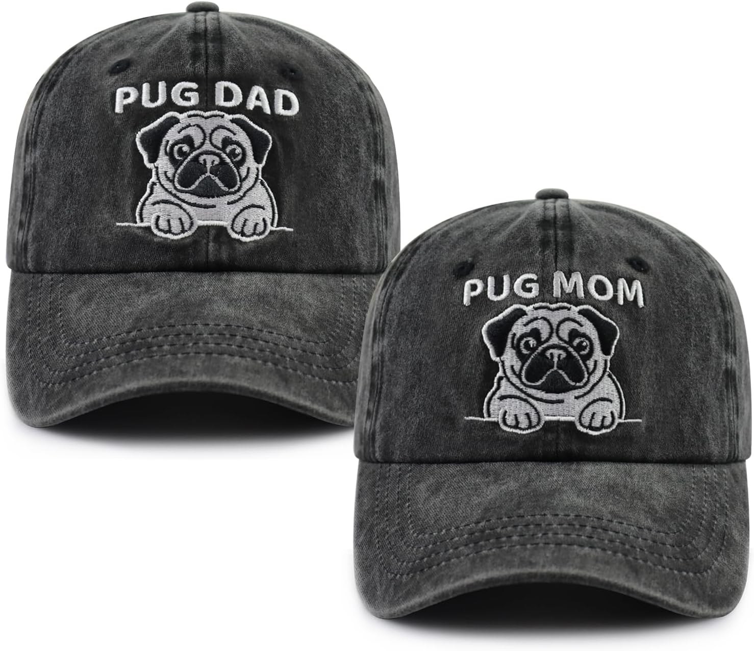 Dog Lover Hat for Men Women, Funny Adjustable Embroidered Cotton Pug Mom and Dad Baseball Cap