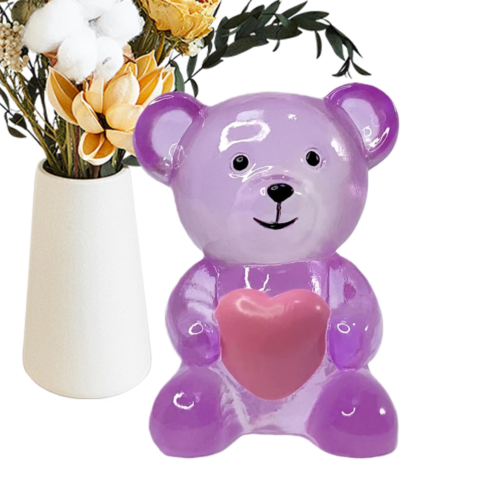Ours décorations pour la maison figurine animal résine cœur