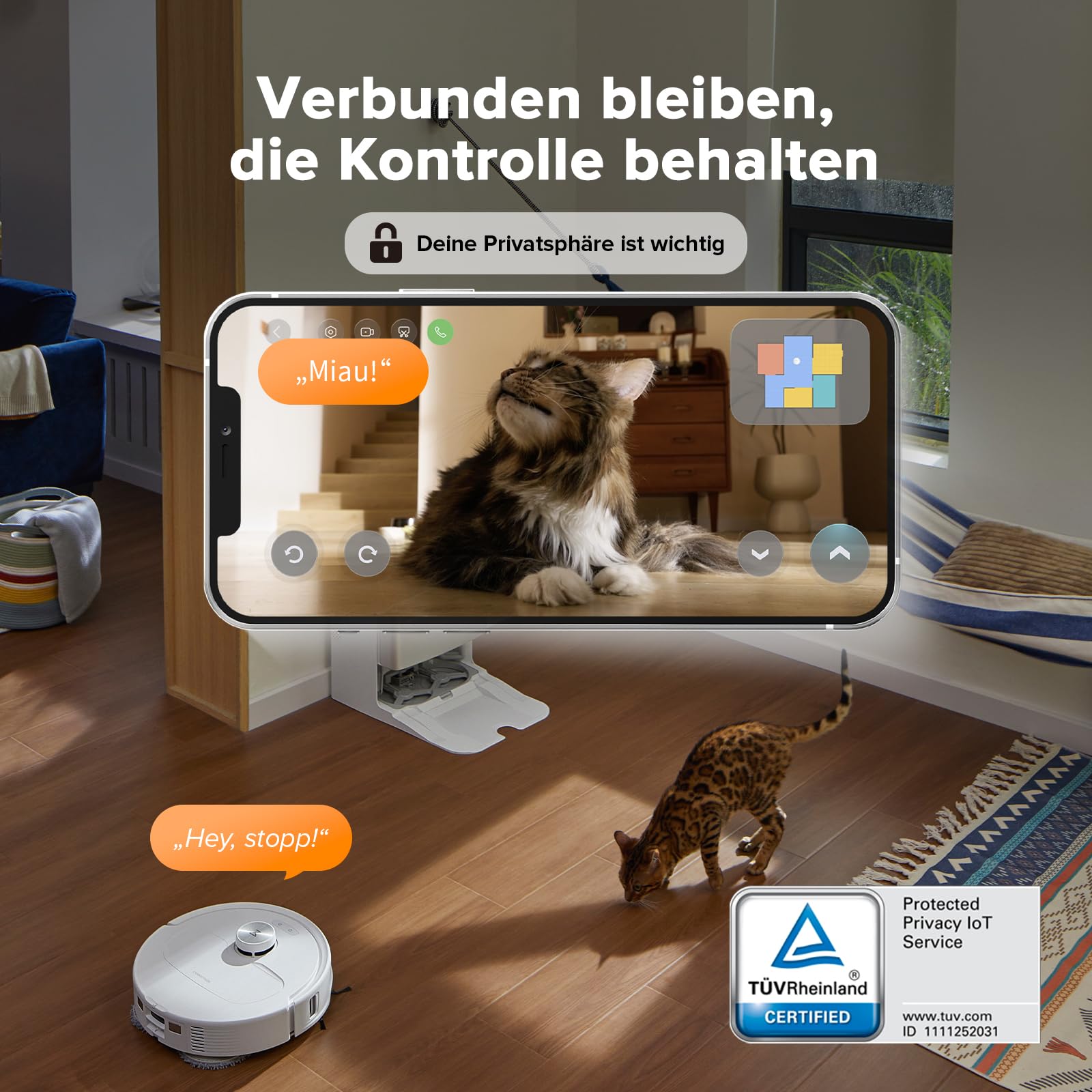 roborock Qrevo Master Saugroboter mit Wischfunktion&Hebarem Wischmopp, FlexiArm Design, HyperForce Saugkraft von 10.000 Pa, zusätzlich 2 Wischmops, Roboterstaubsauger-Set(Weiß)