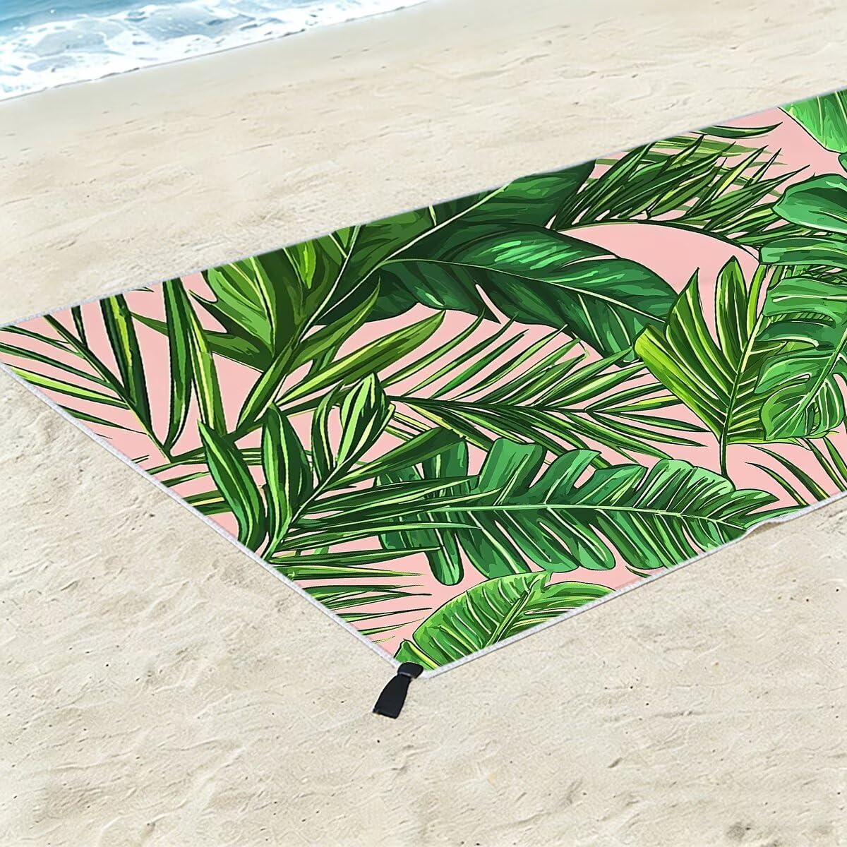 Duży ręcznik plażowy 100 x 220 cm, zestaw 2 arkuszy ręczników z mikrofibry, szybkoschnący ręcznik na siłownię kompaktowy, odporny na piasek ręczniki z mikrofibry do pływania podróży sportu, prezent