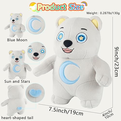 Miniatura 7 de Oso lunar de peluche (9 pulgadas), bonito diseño, suave al tacto, exquisita artesanía, juguete de peluche cosido a mano, para todas las edades,