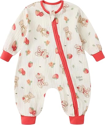 CARETOO Baby Sleep Sack with Legs Infant Sleepsuit Newborn Long Sleeve Wearable Blanket for Boys Girls 0-18 Months