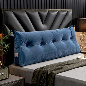 Velvet Headboard Wedge Pillow,Pillow Reading Bedrest Throw for Single/Twin/Queen/King Bed Back Support Cushion for Sitting in Bed Lumbar Support Bolster Backrest
